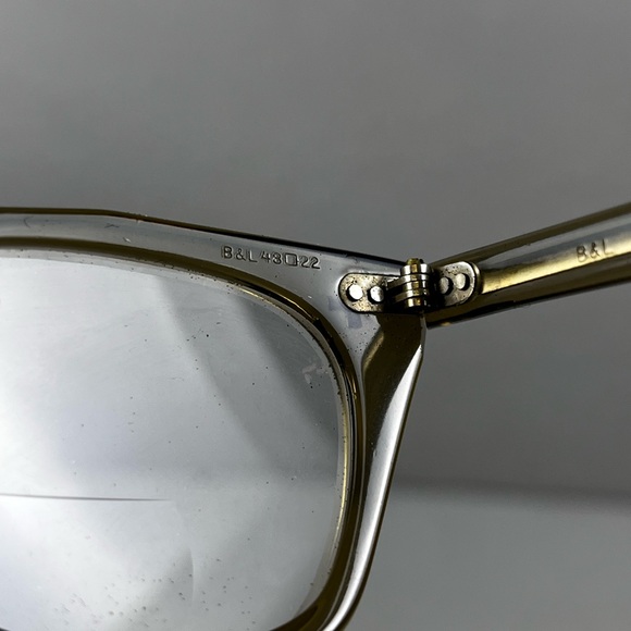 Vintage Bausch & Lomb B&L 4322 Grey Horn Rim Eyeglasses Frames 5 1/2 Safety USA - Picture 5 of 9
